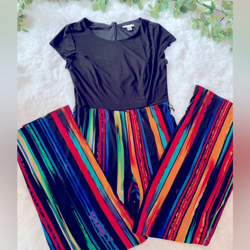 Rainbow Striped Wide Leg Jumpsuit